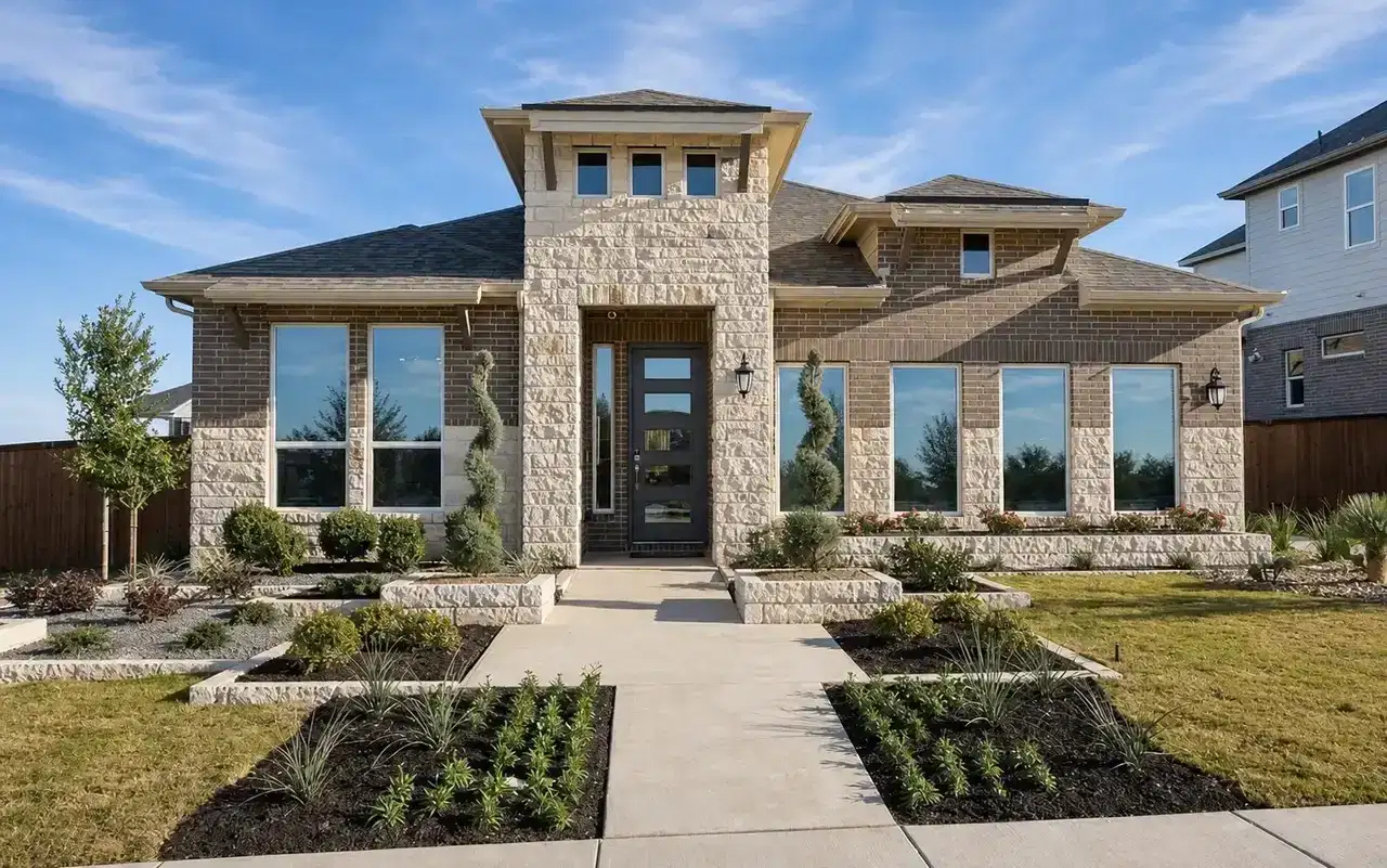Residential home with subtle reflective architectural window film on the front windows